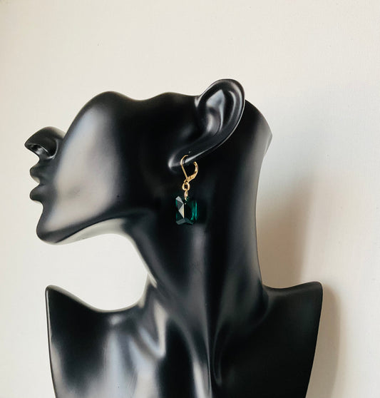 Earrings ~ Emerald Green Crystal Earrings