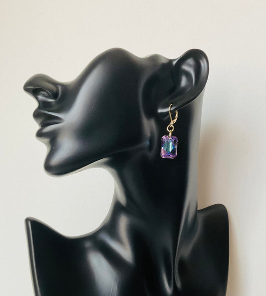 Earrings ~ Emerald- cut Crystal Earrings