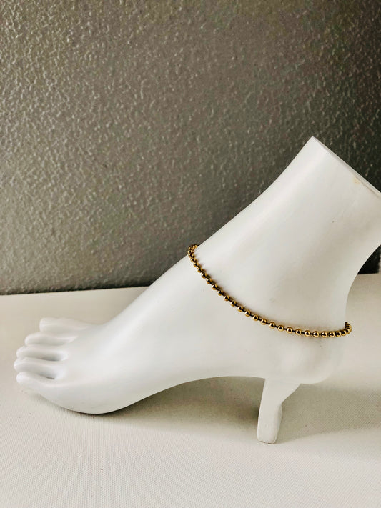 Anklet ~ Gold Ball Chain