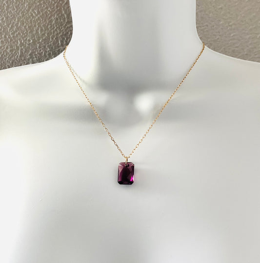 Crystals ~ 16” Amethyst Pendant Necklace