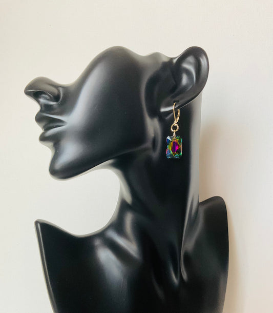 Earrings ~ Emerald-cut Crystal earrings