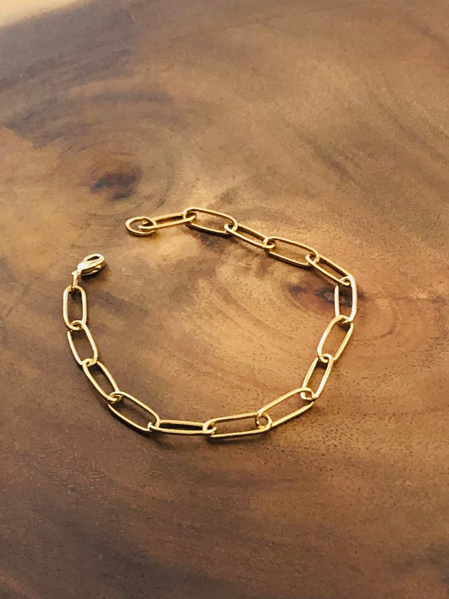 Bracelet ~  Medium Gold Paperclip  Bracelet