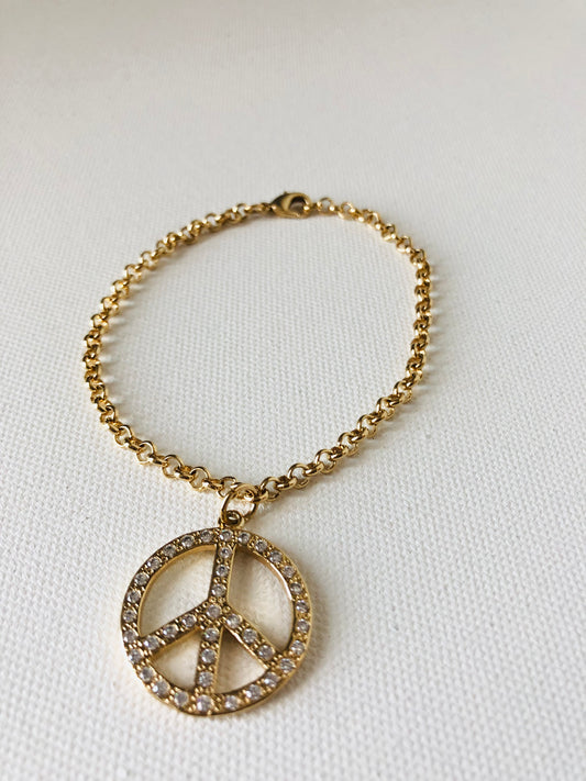 Bracelet ~ Peace Sign Charm Bracelet
