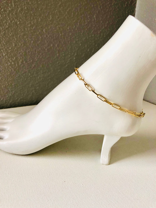 Anklet ~ Small Paperclip Anklet