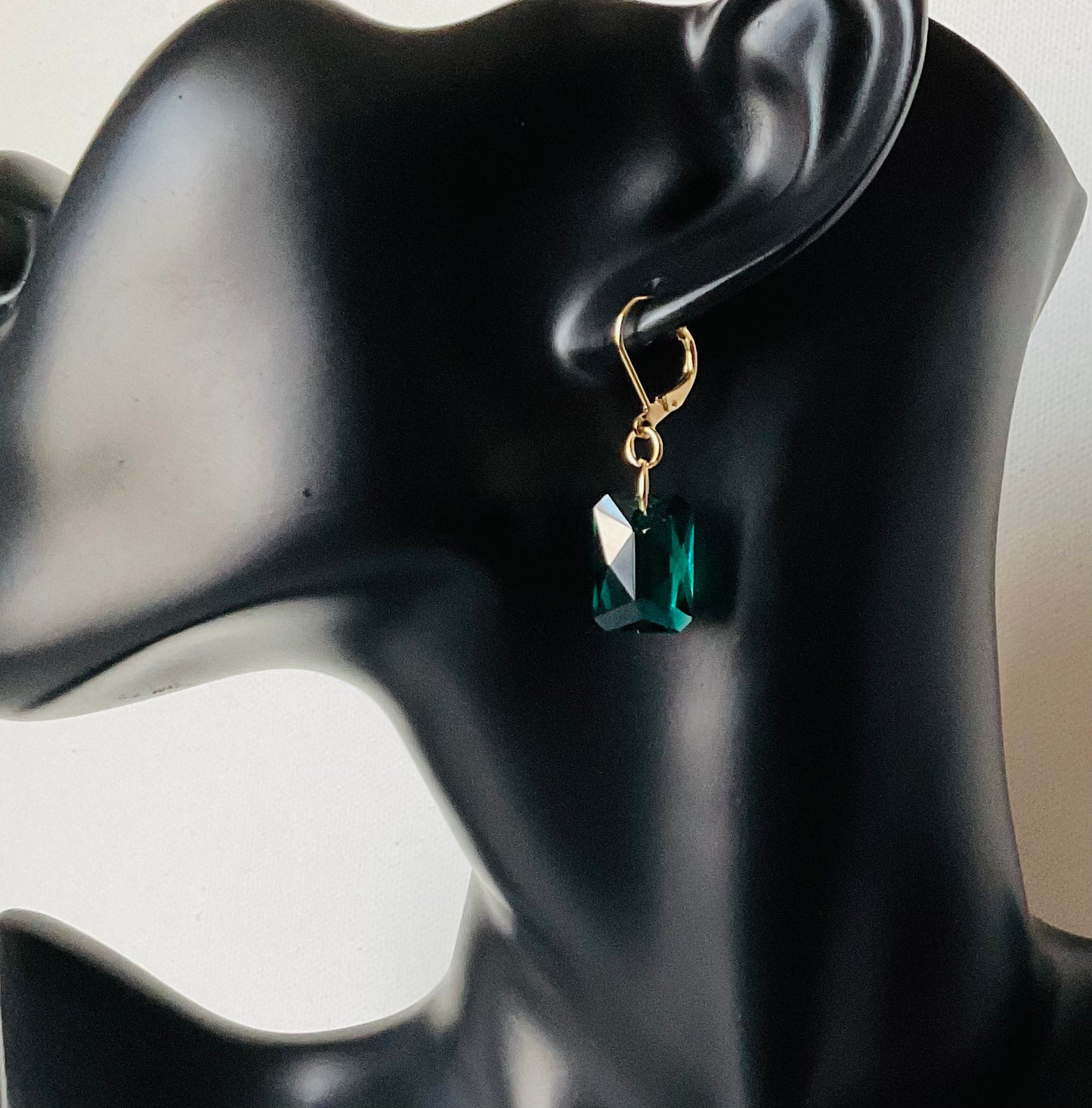 Earrings ~ Emerald Green Crystal Earrings