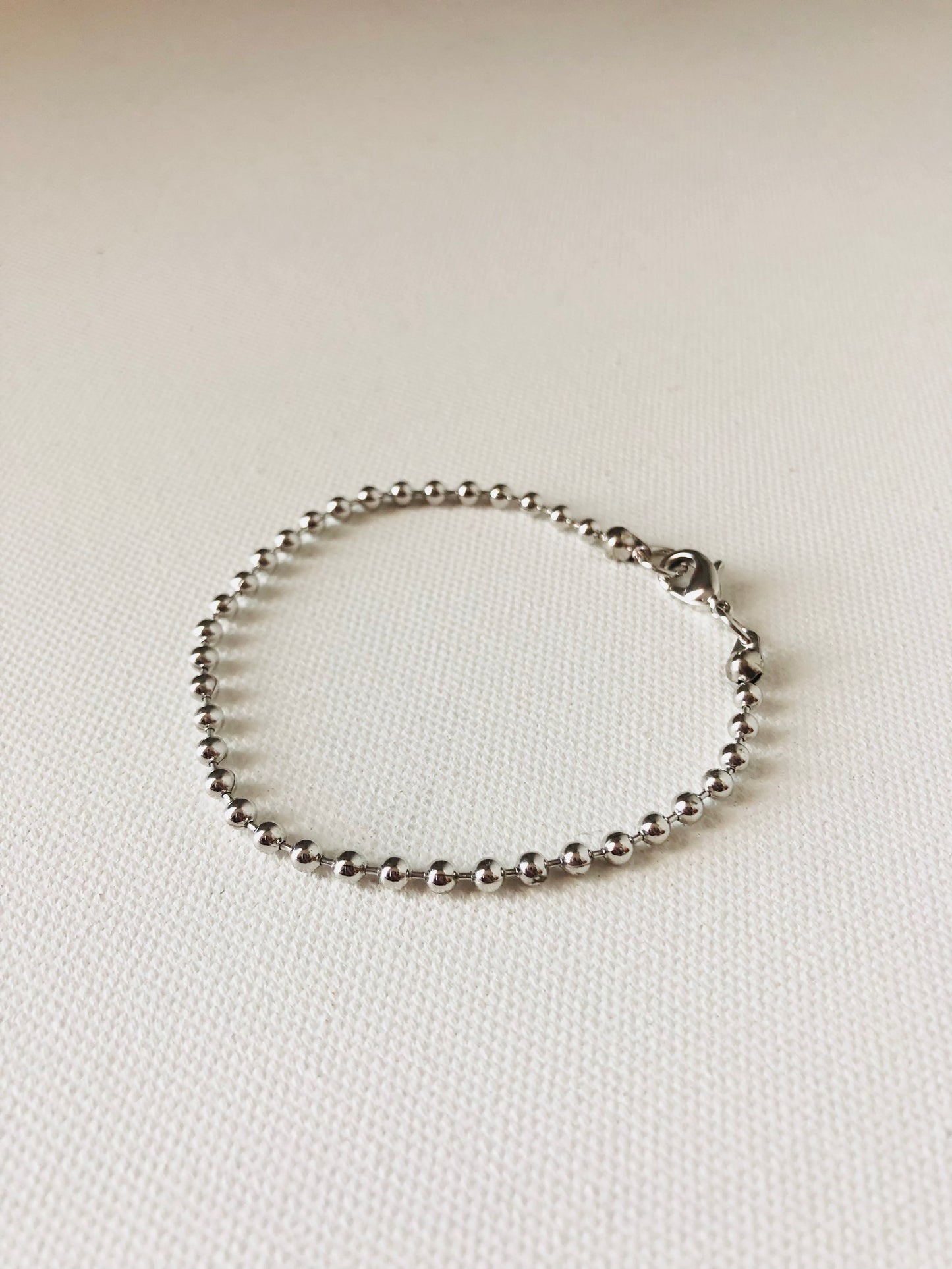 Bracelet ~ Rhodium Ball Chain